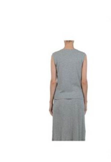 Miu Miu Logo Sleeveless T-shirt In Gray