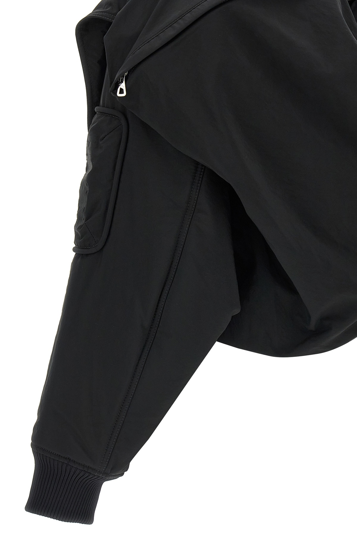 Jean Paul Gaultier Cropped Bomber With Hidden Hood Detail In Black