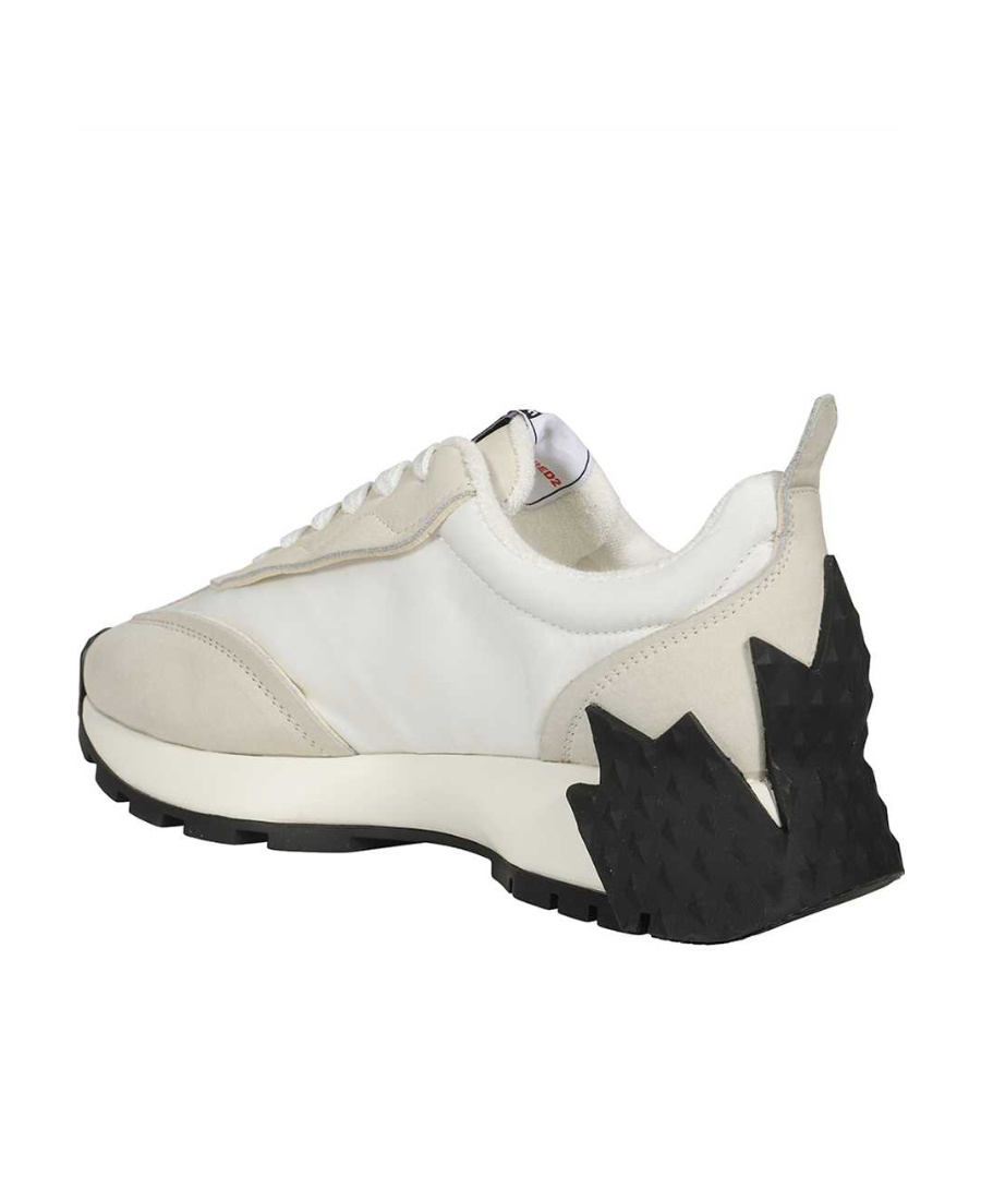 Dsquared2 Logo Detail Leather Sneakers In White