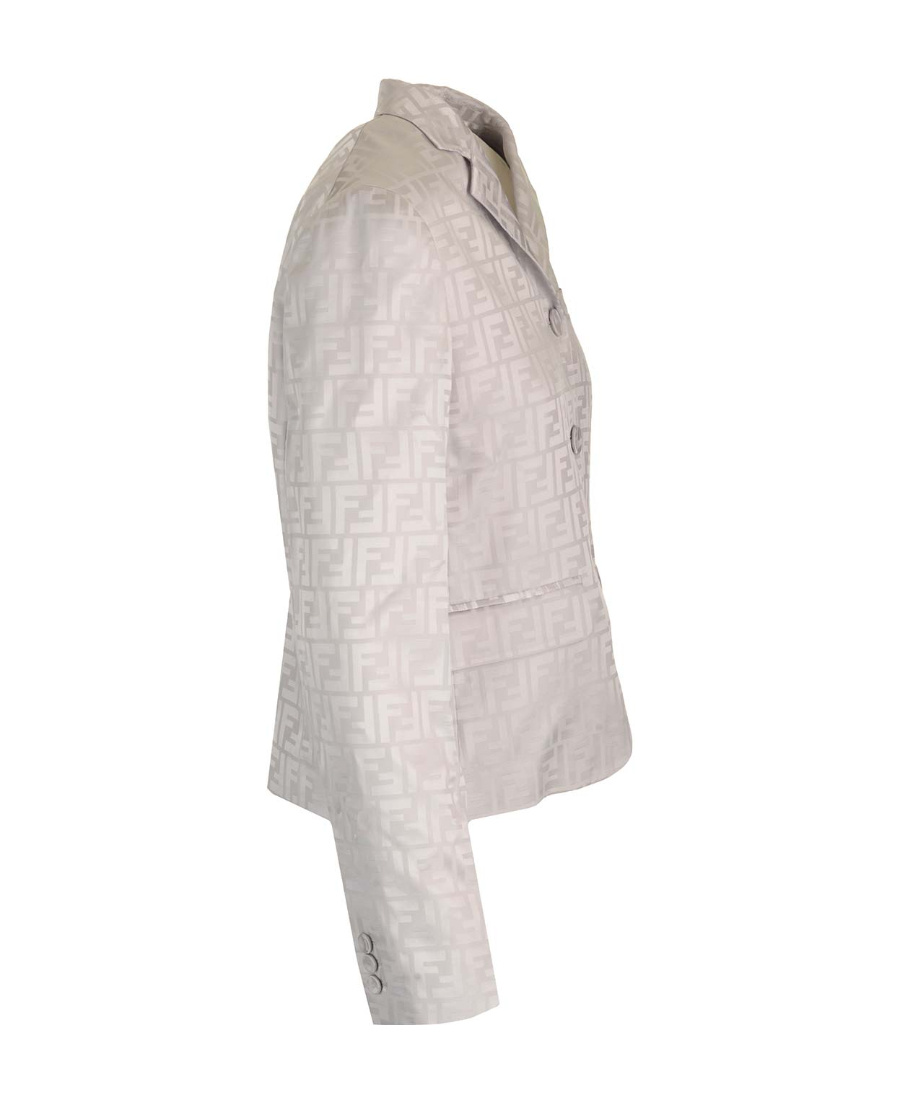 Fendi Crepe Satin Blazer In Nude