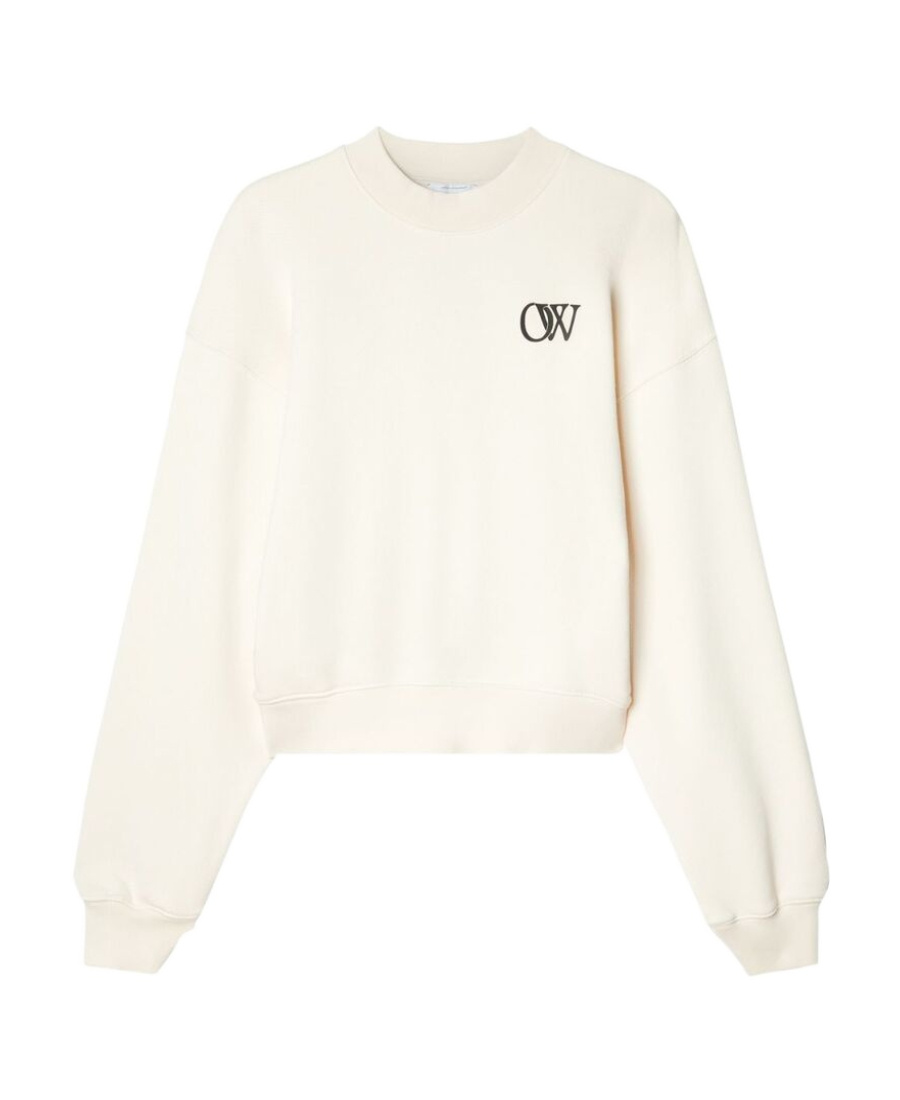 Off-white Ow-print Cotton Sweatshirt In White