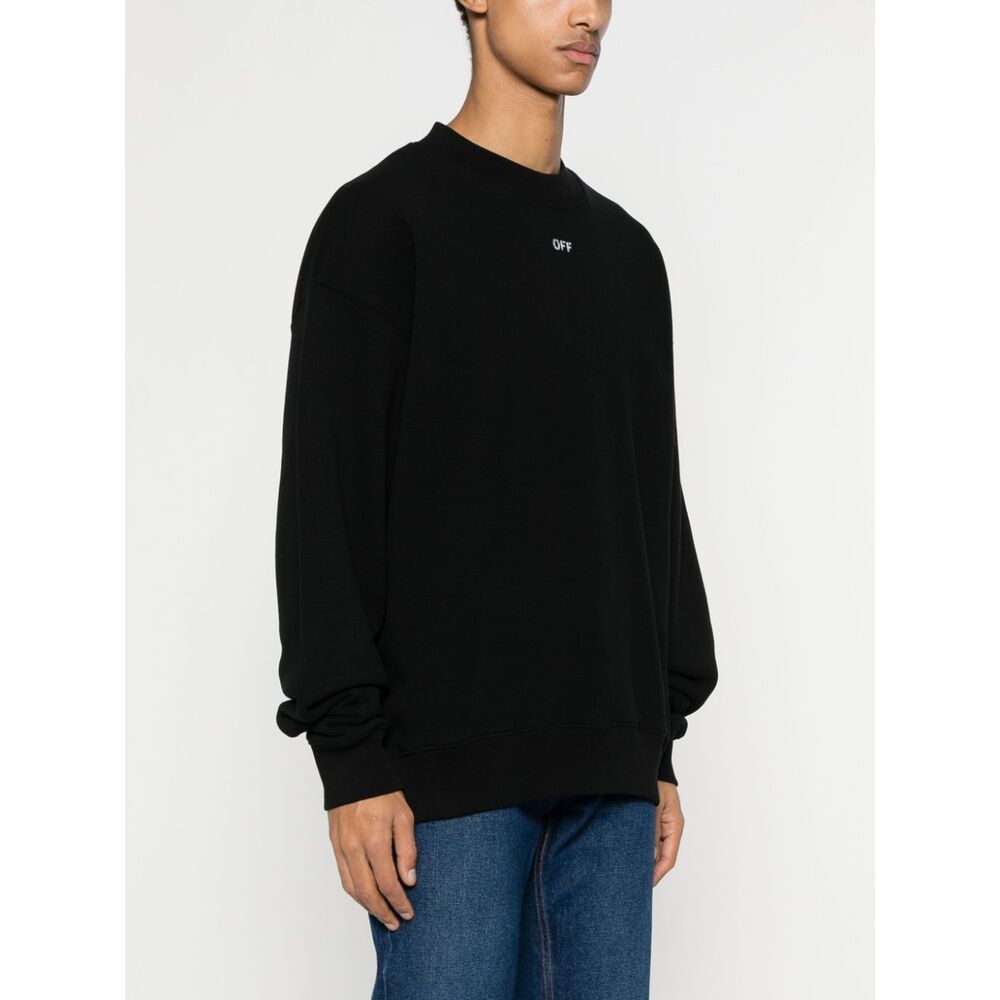 Off-white Logo Printed Crewneck Sweatshirt In Black