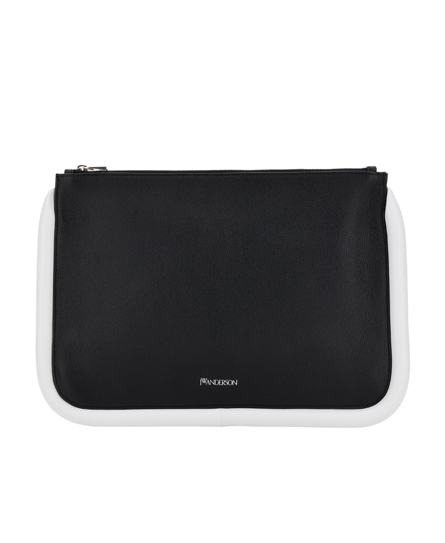 Jw Anderson Large Bumper-tube Clutch Contrast Trim In Black