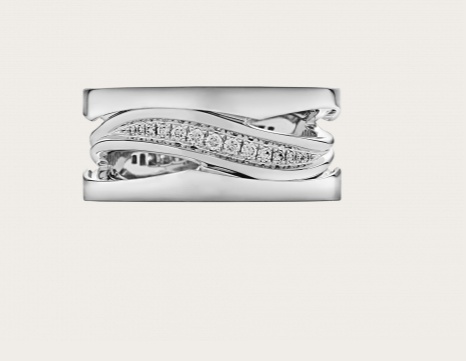 Bvlgari White Gold And Diamond B. Zero1 One-band Ring In White