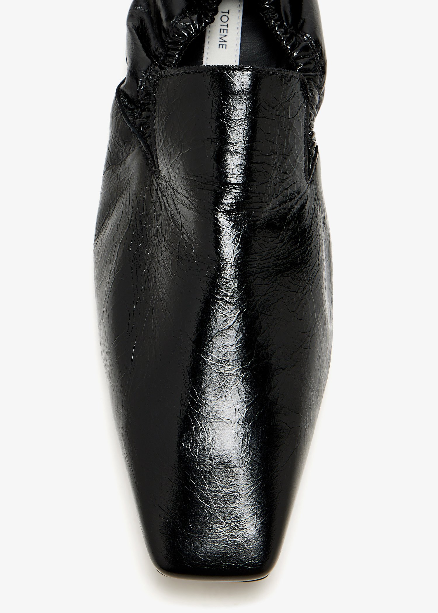 Totême Square Toe Loafers In Black