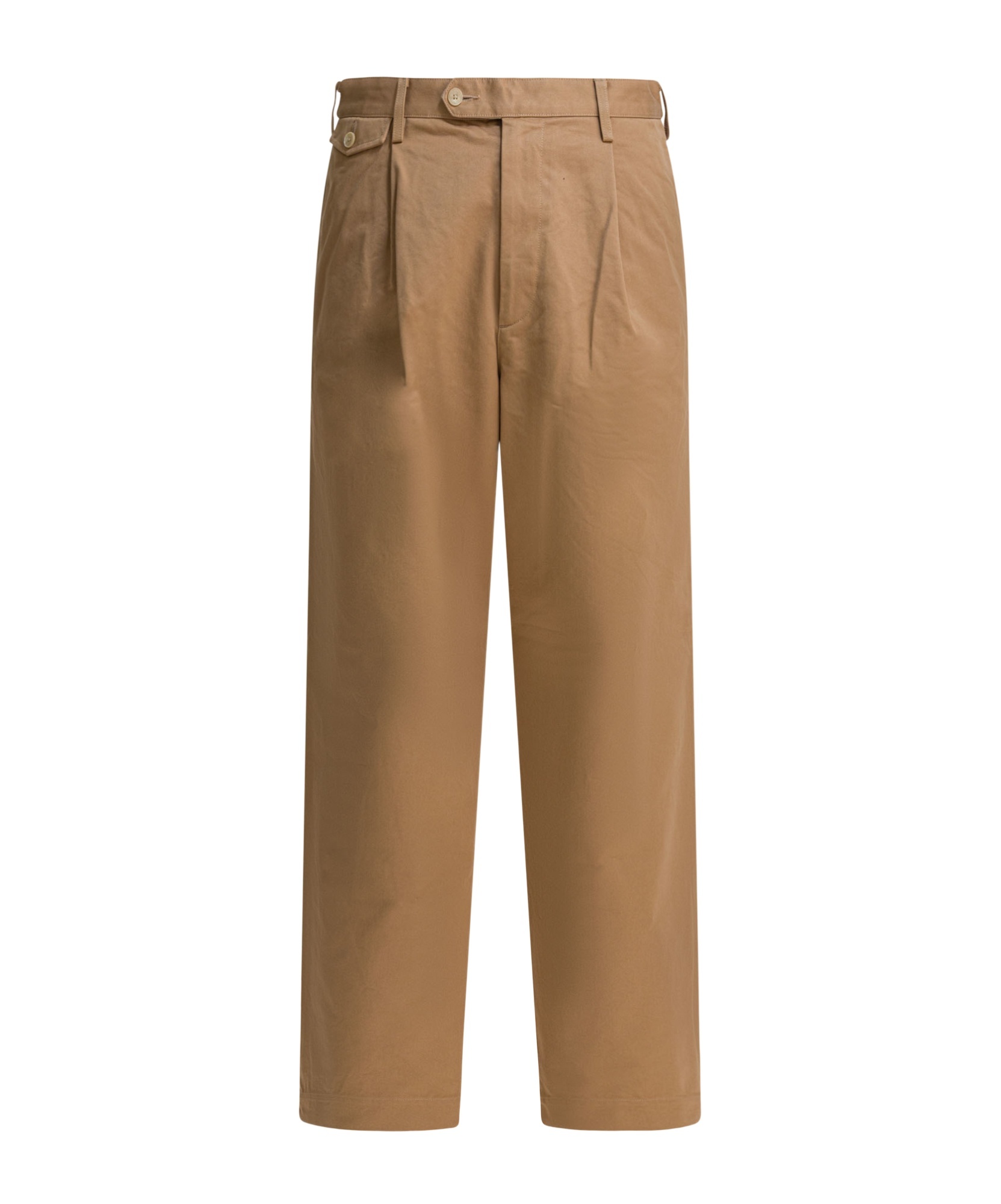 Auralee Pleat-detail Chinos In Brown
