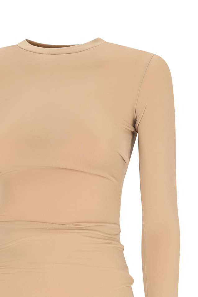 Darkpark Camren Long-sleeve Crew-neck Top In Brown