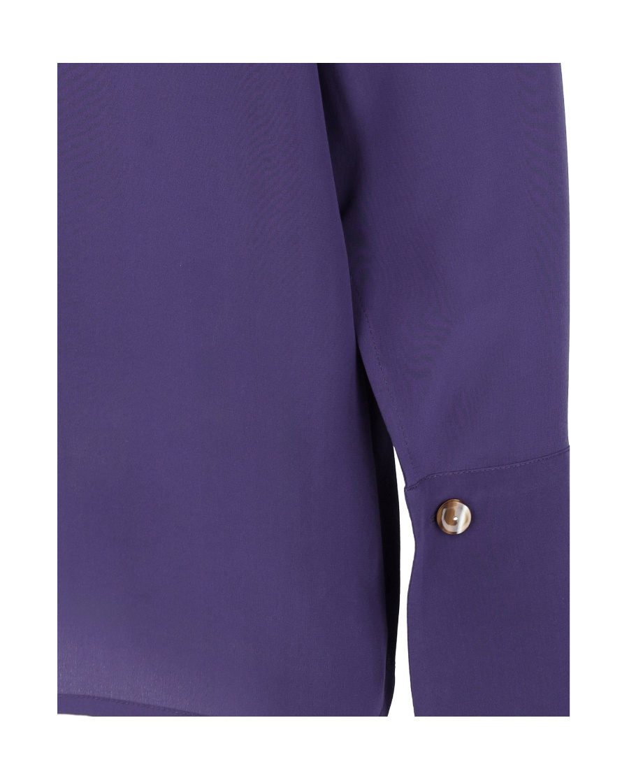 Shop Victoria Beckham V-neck Ruffled Silk Blouse In Blue