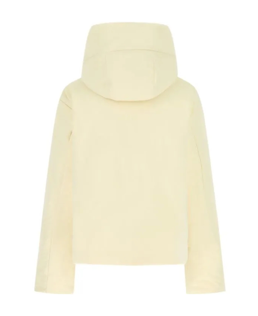 Jil Sander Recycled Polyester Cropped Down Jacket In Nude