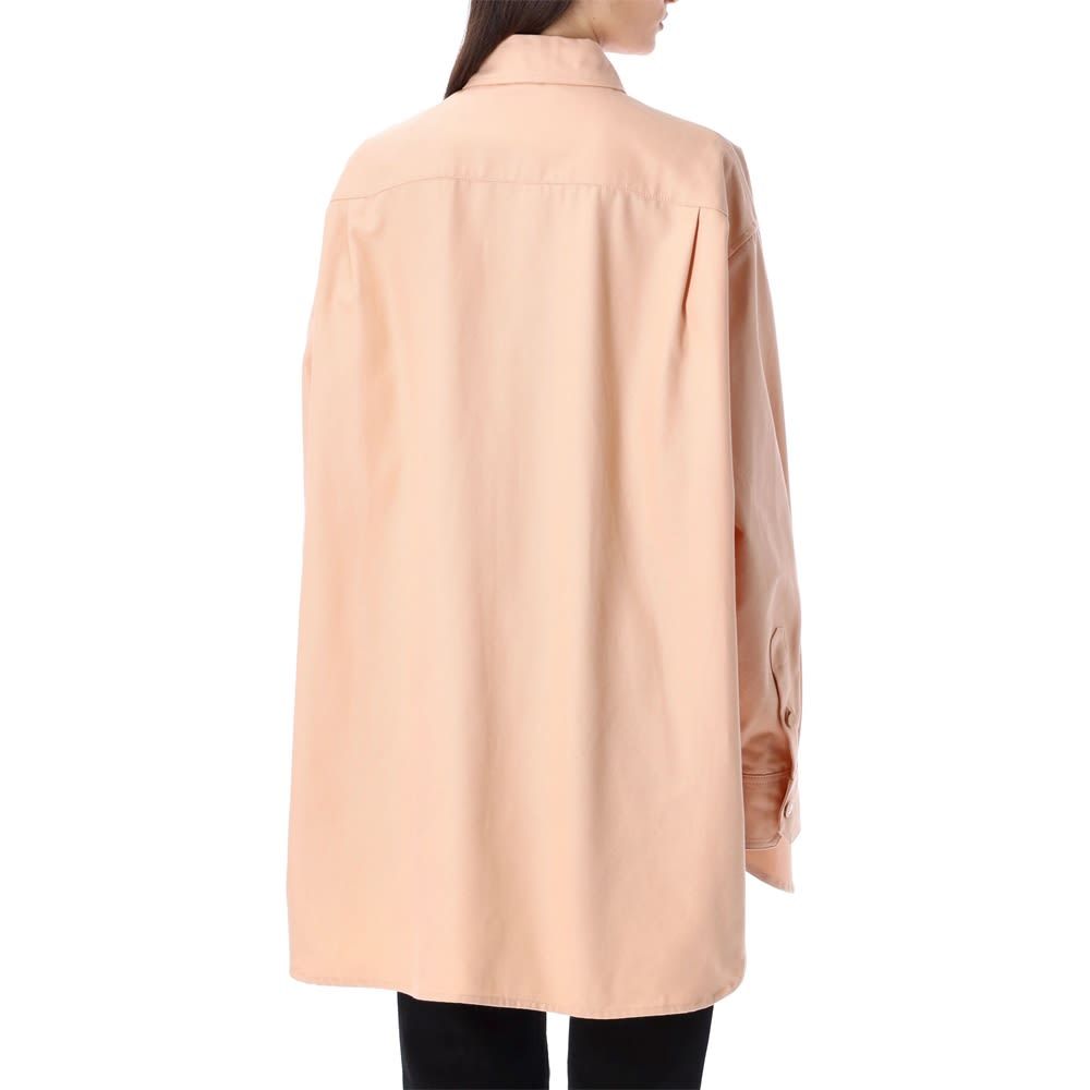 Shop Raf Simons Logo-patch Oversized Shirt In Nude