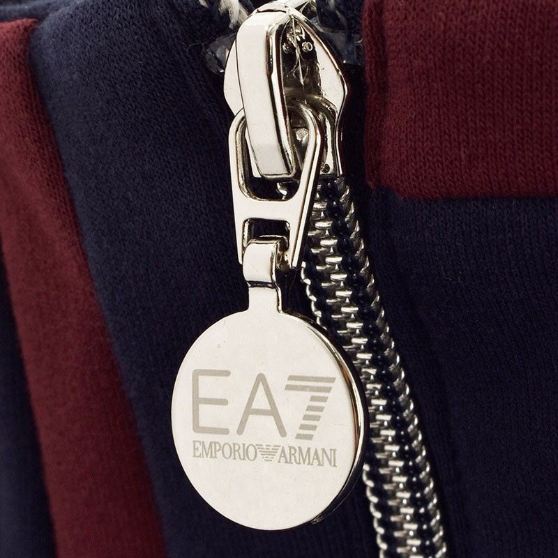 Ea7 Navy Blue Sweater With High Collar And Long Sleeves In Black