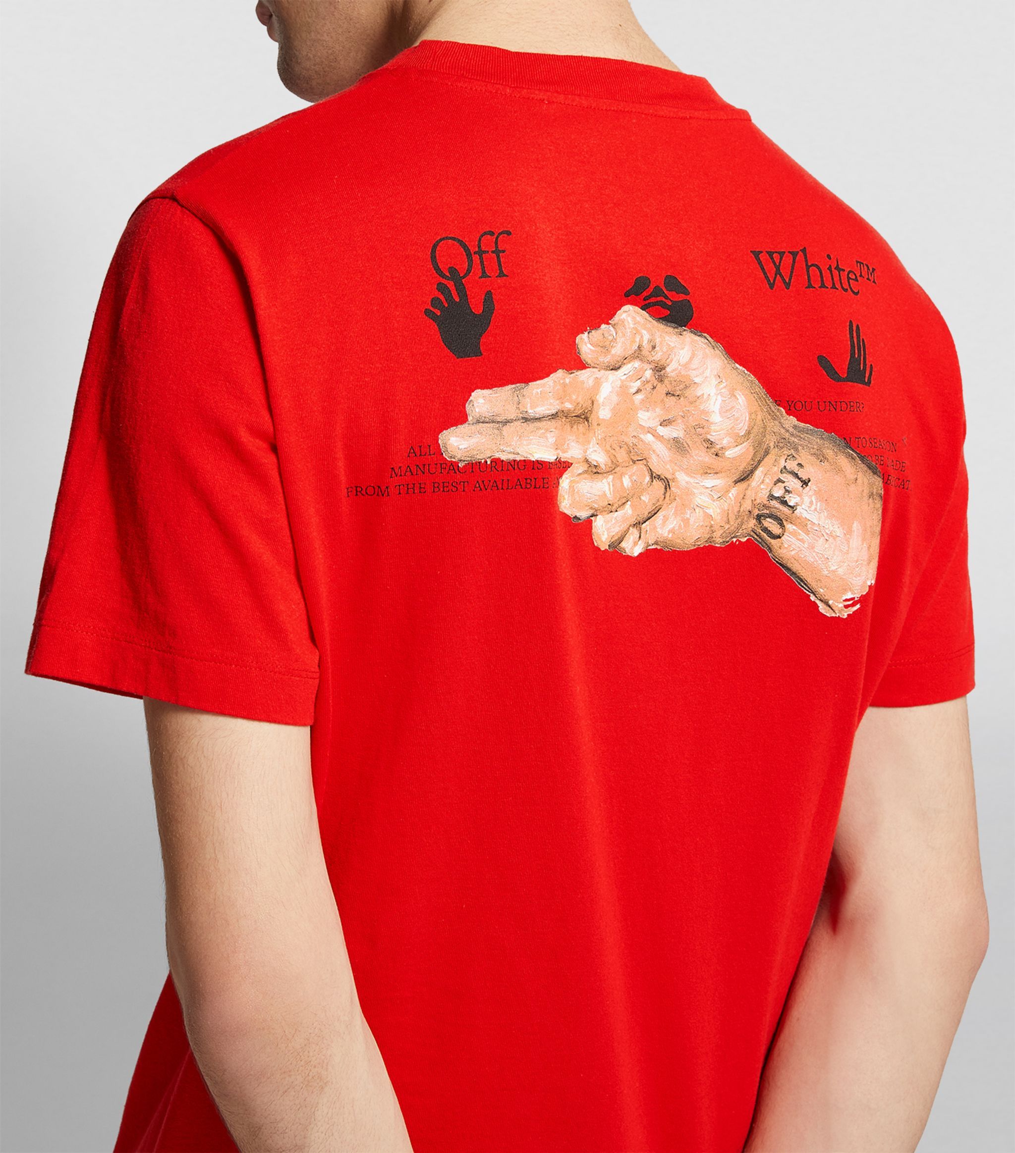 Off-white Logo-print Short-sleeve T-shirt In Red