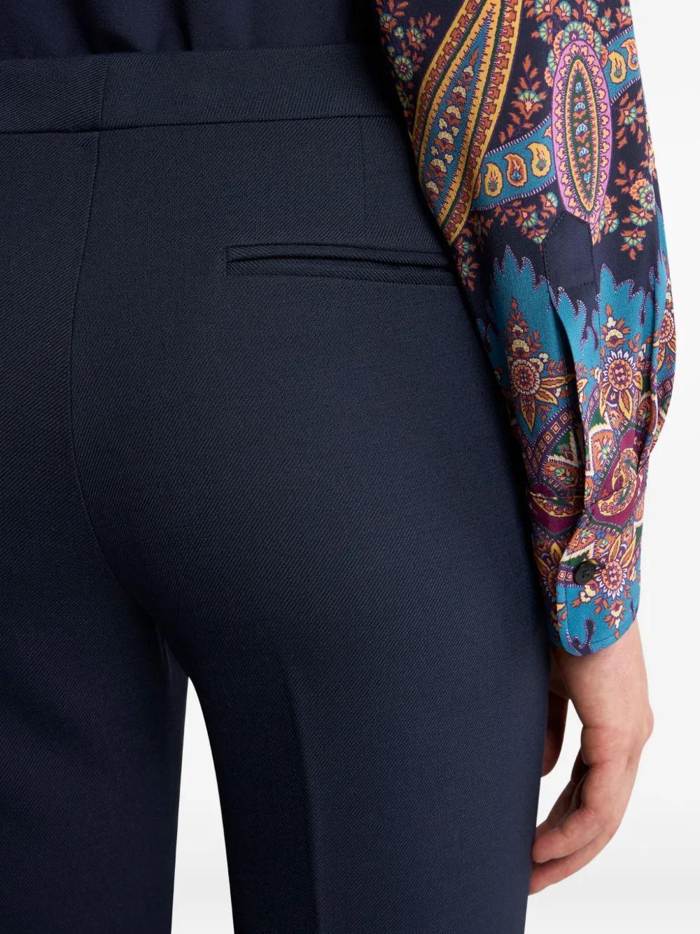 Etro Tailored Pants With A Shortened Length In Blue