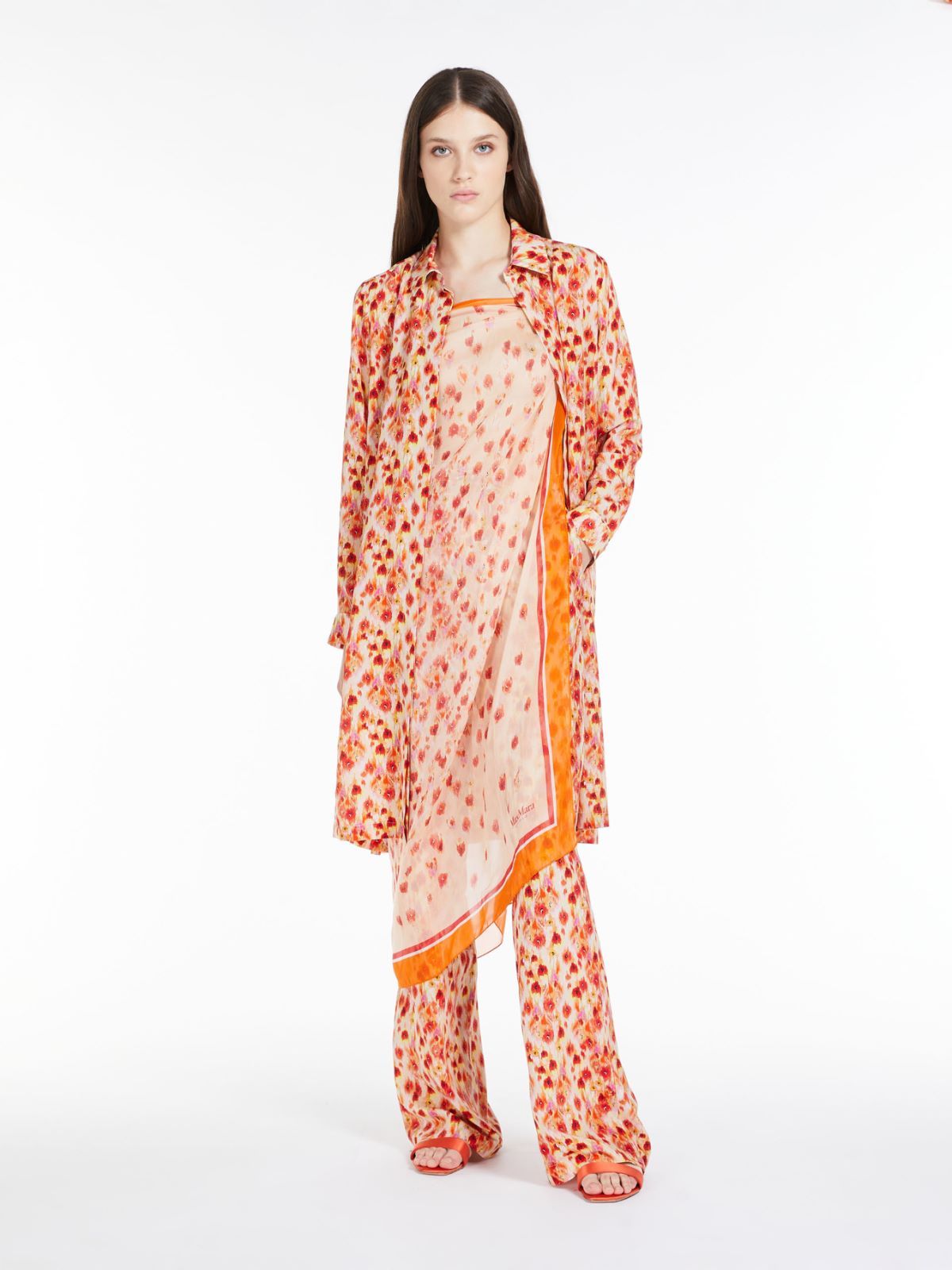 Max Mara Floral Printed Casual Pants In Nude