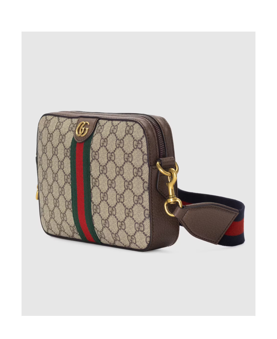 Gucci Men Ophidia Monogram Shoulder Bag In Brown
