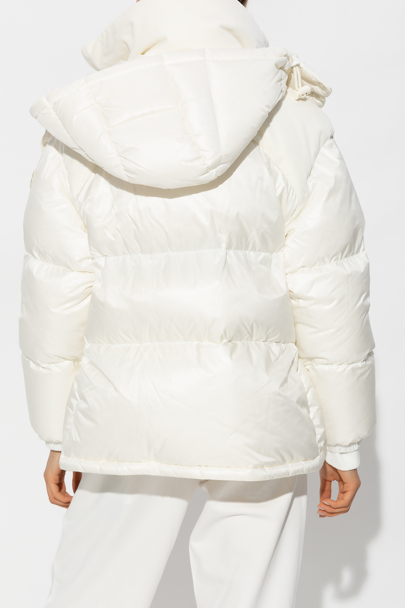 Moncler Meandre Velvet-panelled Padded Jacket In White