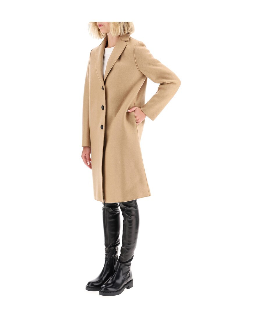 Harris Wharf London Single-breasted Mid-length Coat In Nude