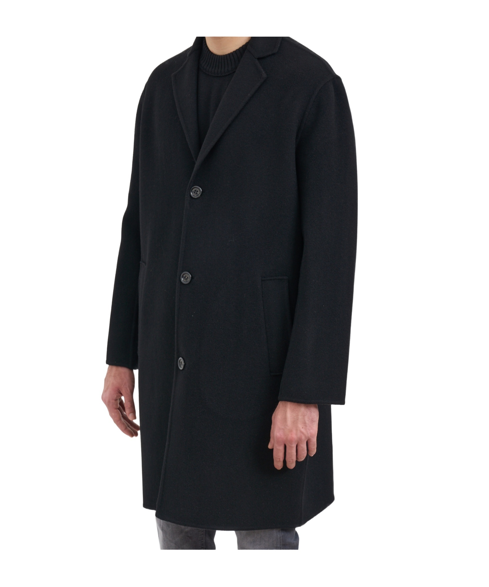 Paolo Pecora Long-sleeved Coat In Black
