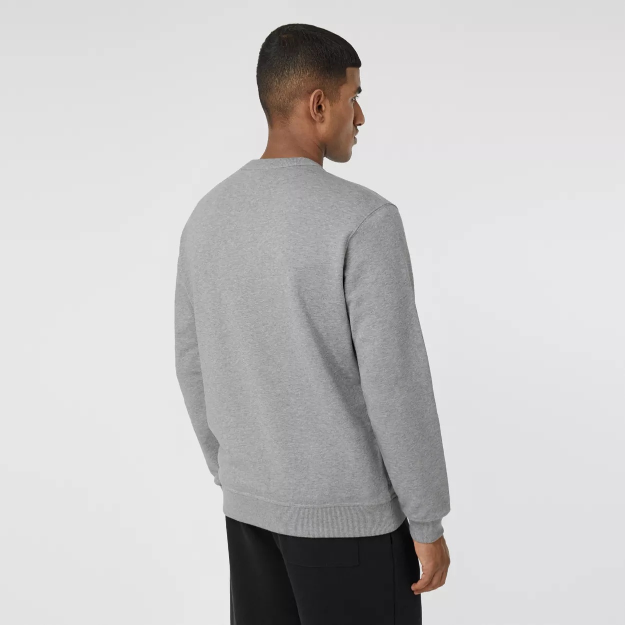 Burberry Leopard Print Panel Sweatshirt In Gray
