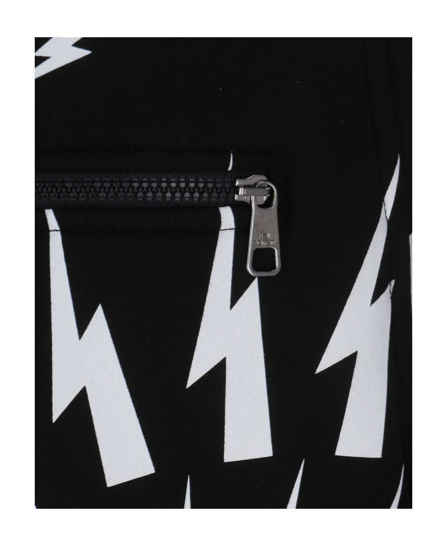 Neil Barrett Thunderbolt-print Deck Shorts In Black