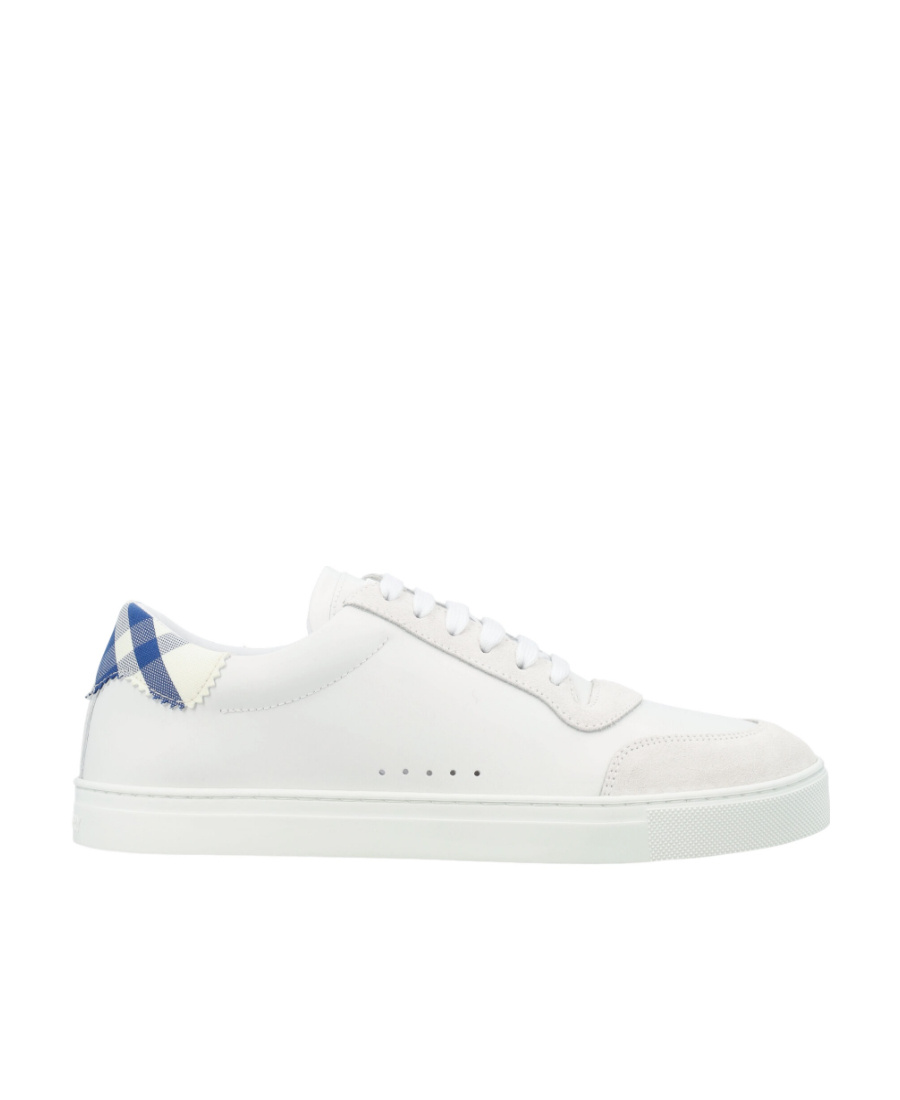 Burberry Terrace Leather Sneakers In White