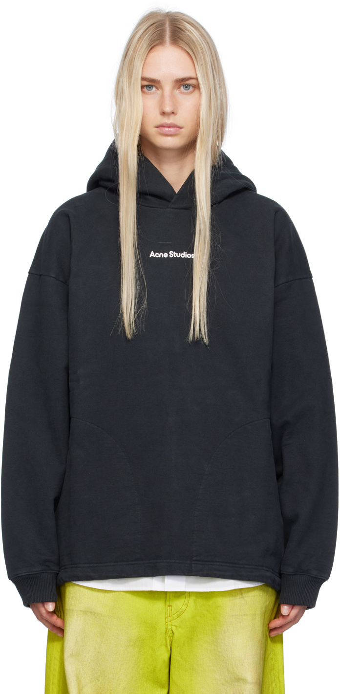 Acne Studios Long-sleeved Hoodie In Black