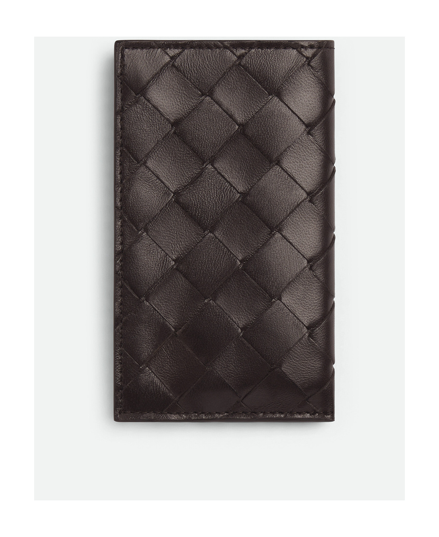 Bottega Veneta Intrecciato Woven Mirror Card Bag In Black