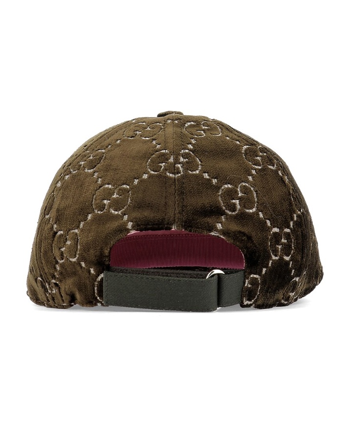 Gucci Gg Velvet Baseball Hat In Brown