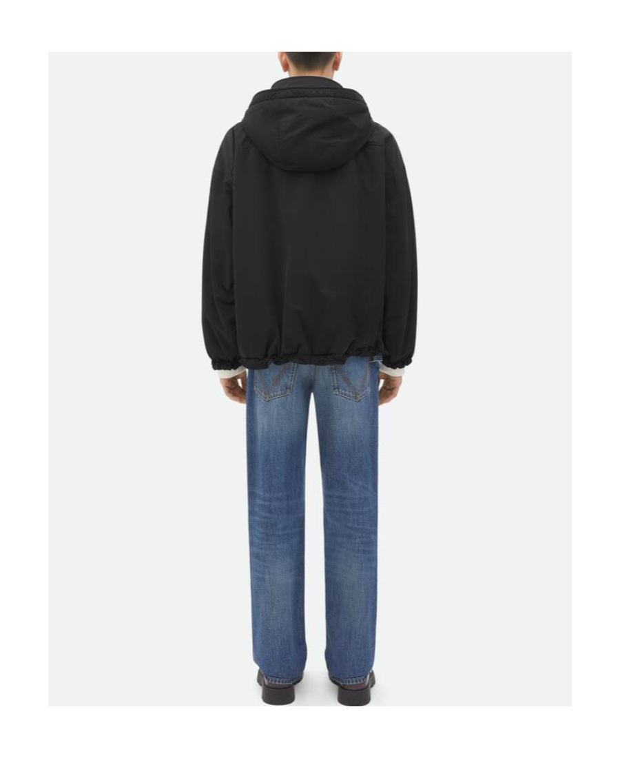 Bottega Veneta Tech Padded Hooded Jacket In Black