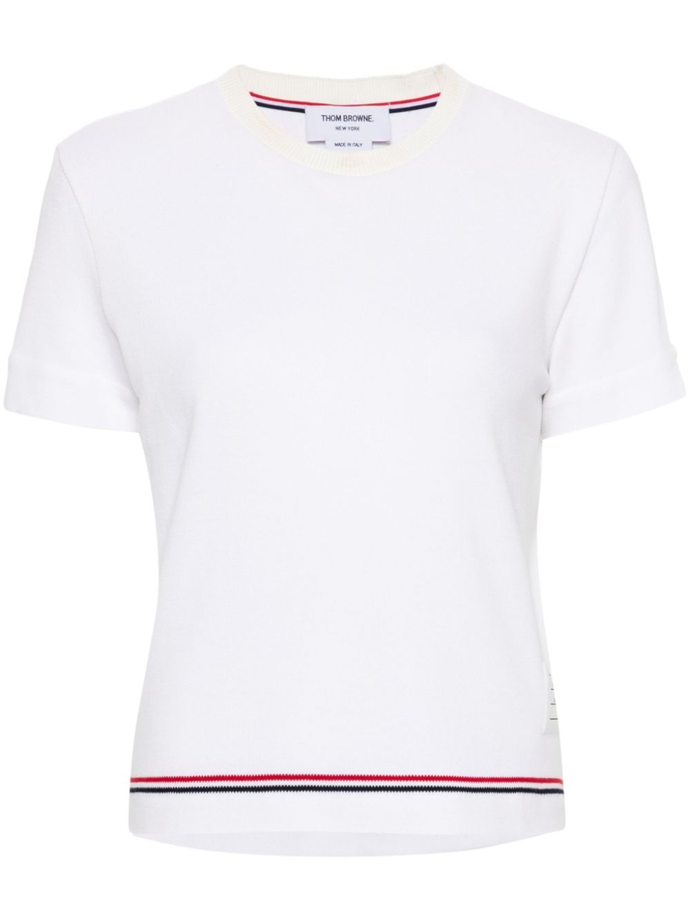 Thom Browne Cropped T-shirt In Cotton In White