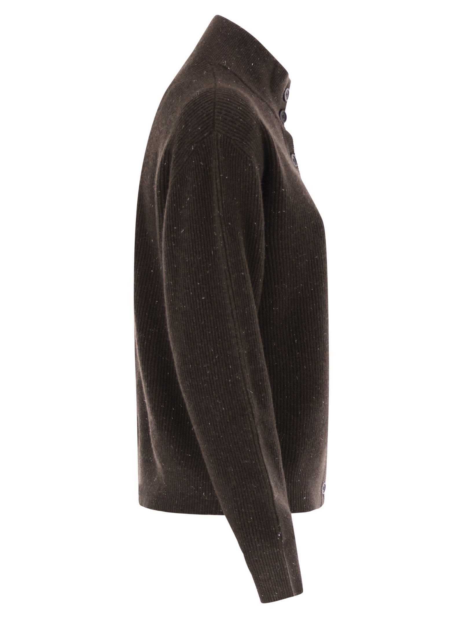 Peserico Button-up Sweater In Brown