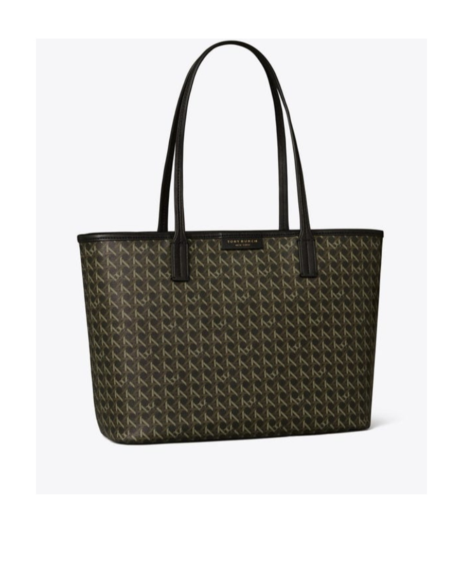Tory Burch Small Coated Cotton Zip Tote Bag In Green