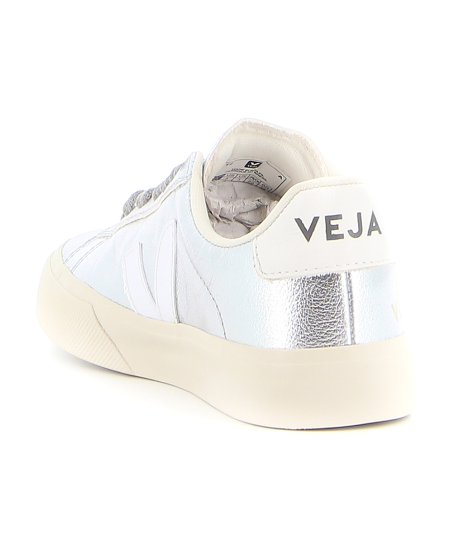 Veja Round Toe Lace-up Sneakers In White