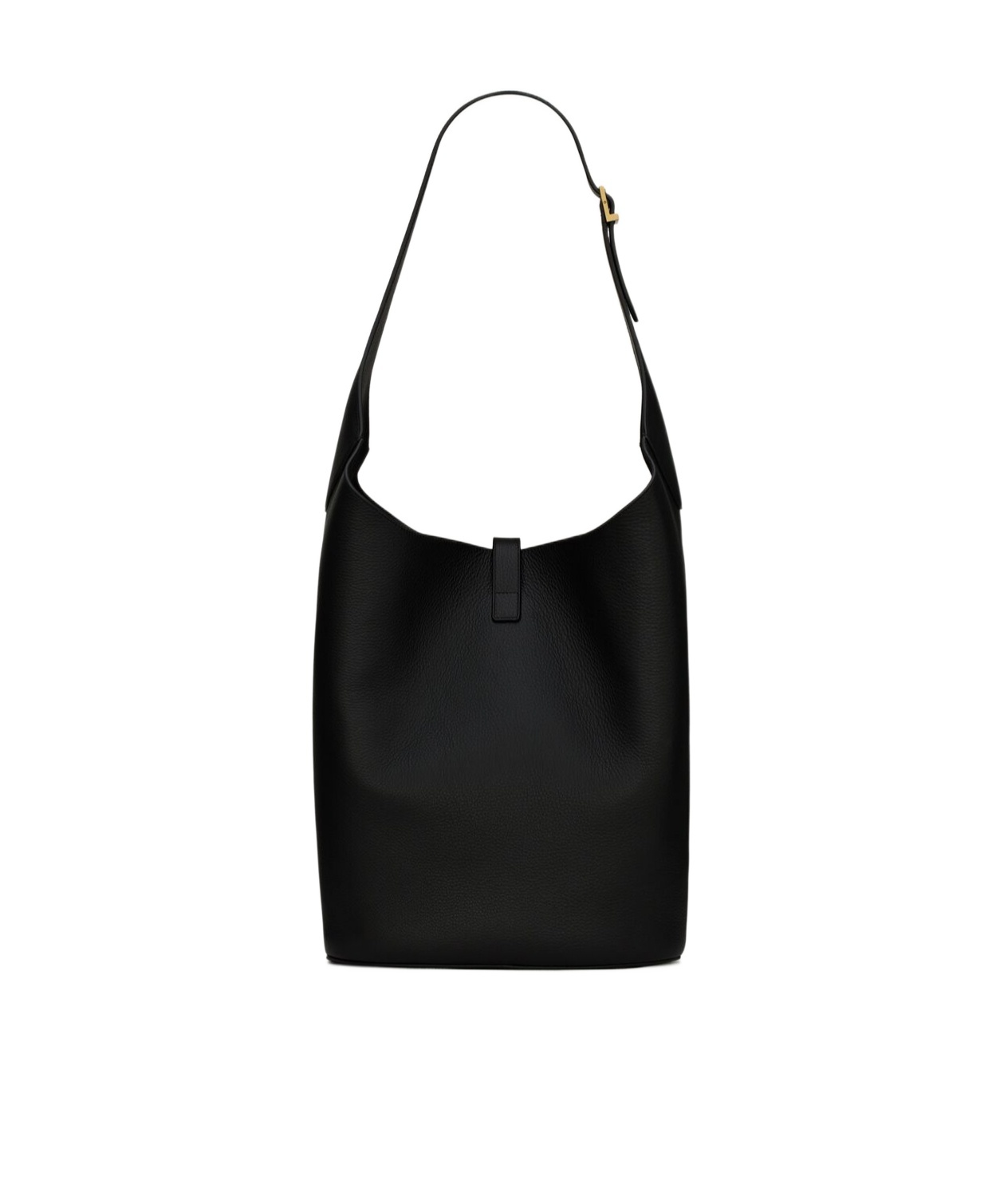 Saint Laurent Logo Hobo Bucket Bag In Black
