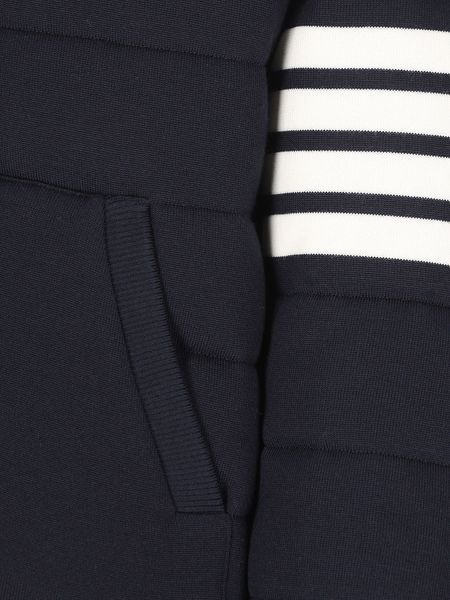 Thom Browne Hooded Virgin Wool Bomber Jacket In Black