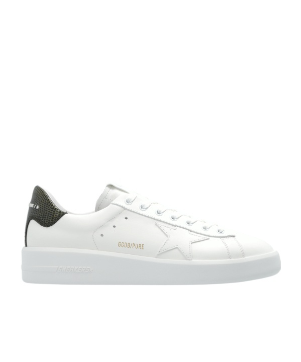 Golden Goose Mens Silver Com Pure Star Bio Logo-print Faux-leather Low-top Trainers In White