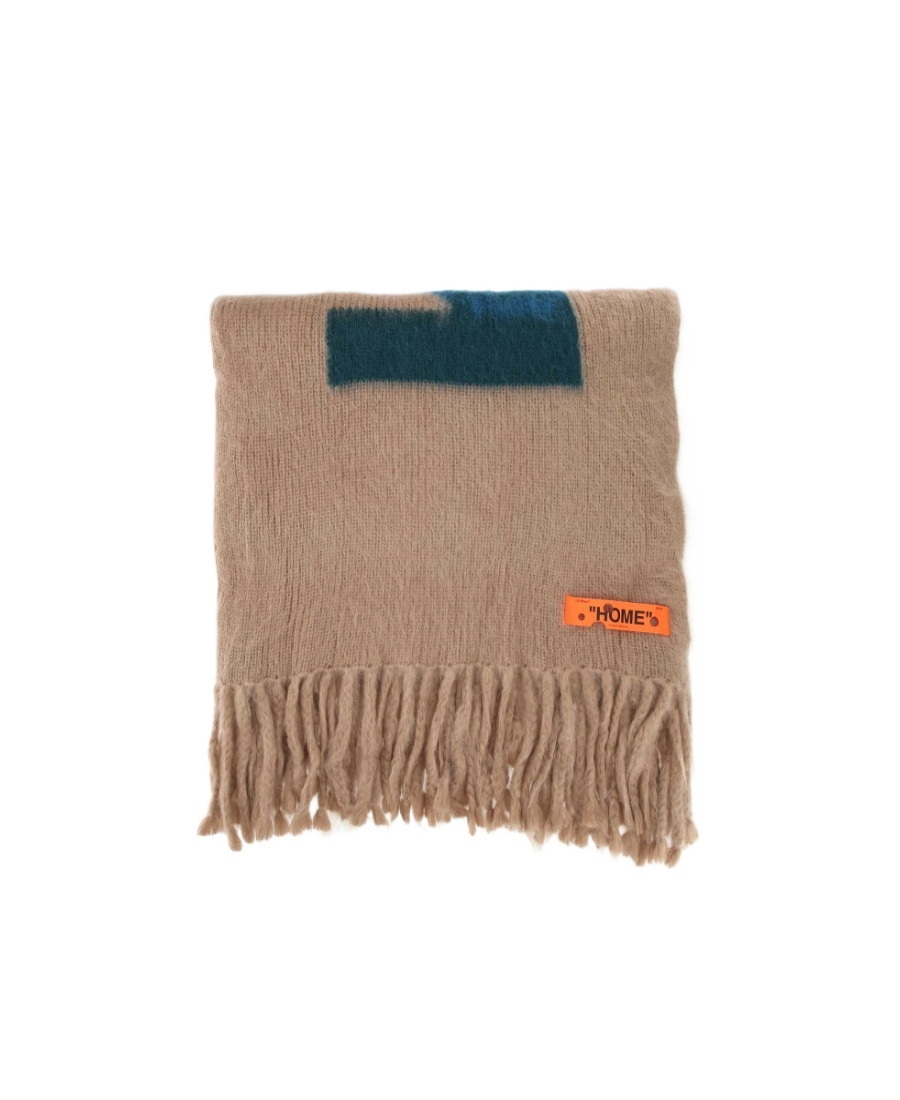 Off-white Arrows-motif Wool Blanket In Brown