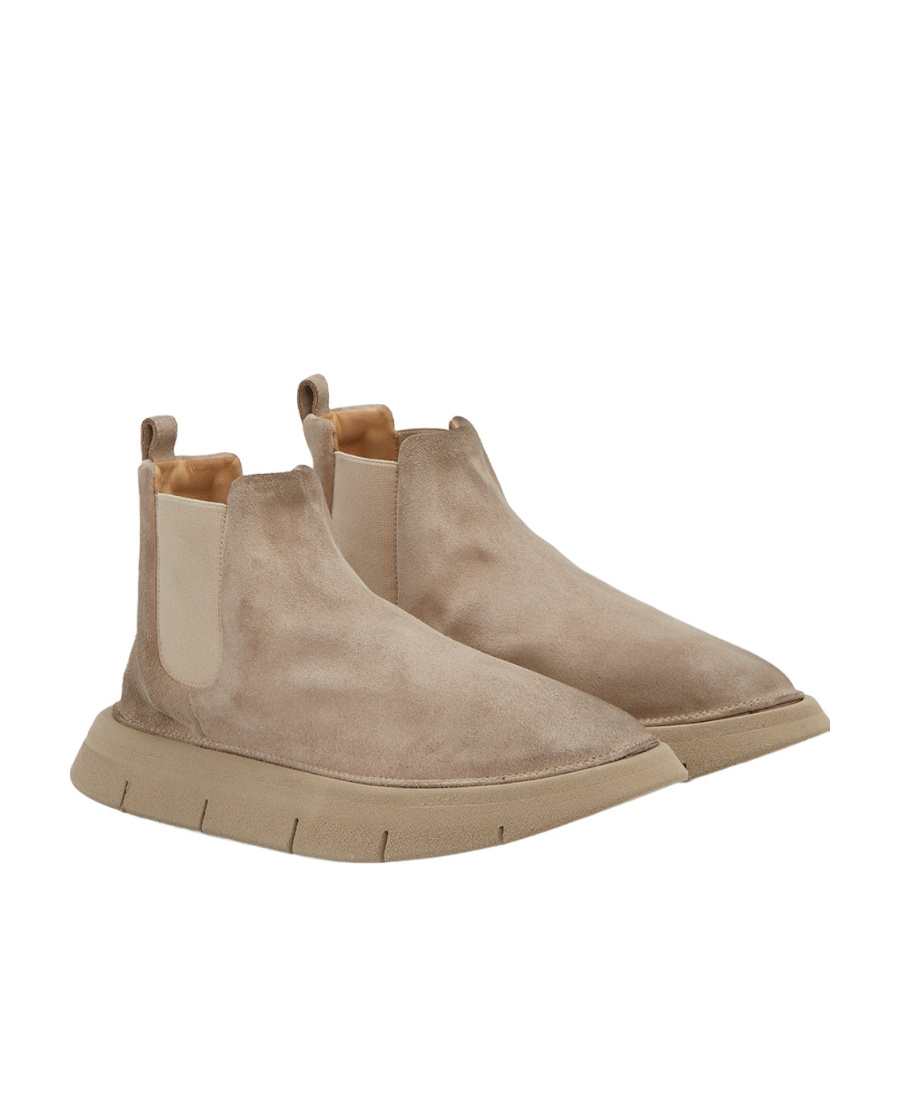 Marsèll Suede Round-toe Slip-on Boots In Brown