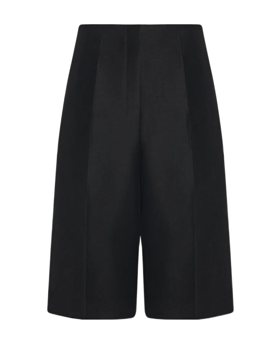 The Row Wool High Waist Shorts In Black
