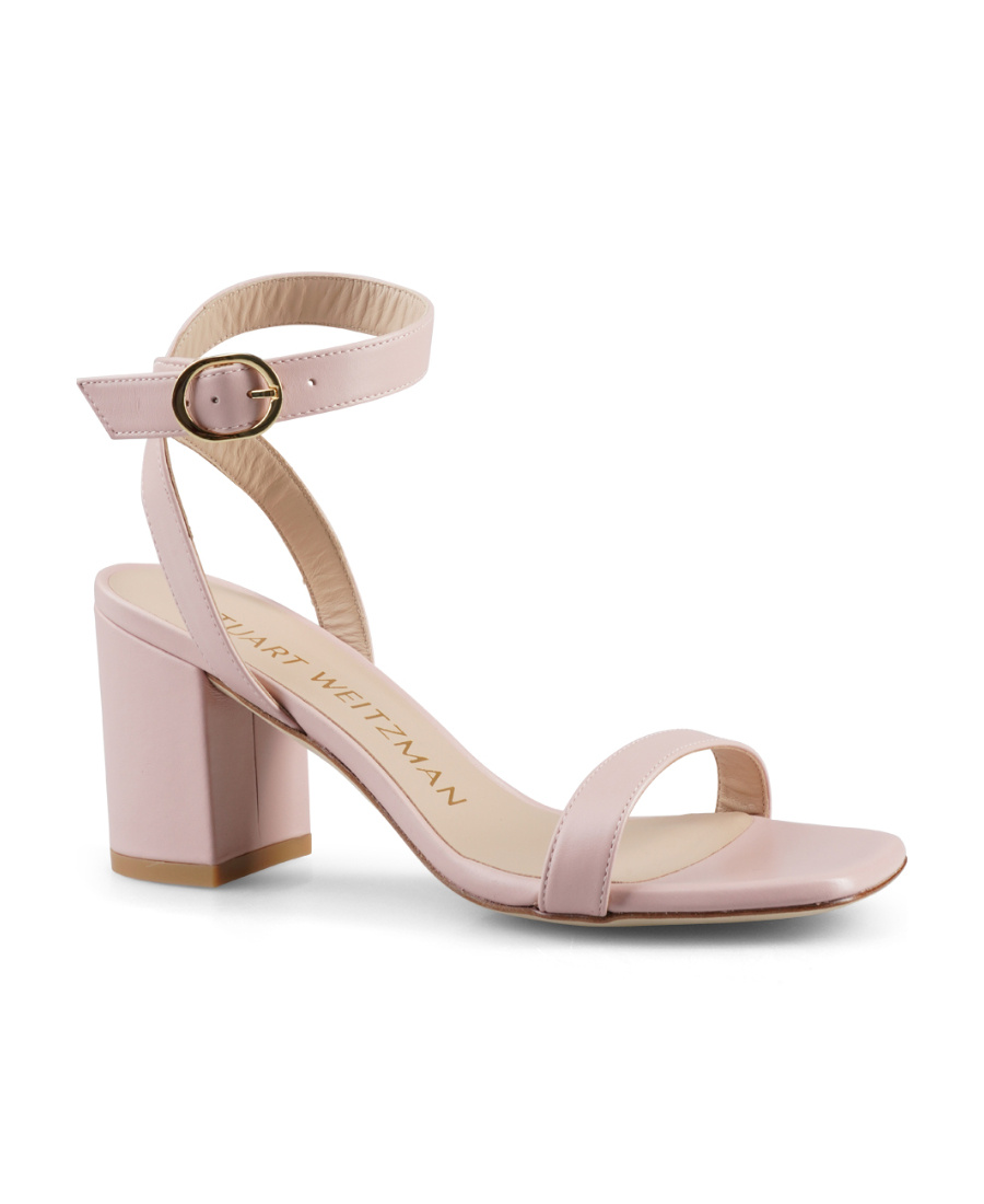 Stuart Weitzman 85mm Block-heel Ankle-strap Sandals In Pink