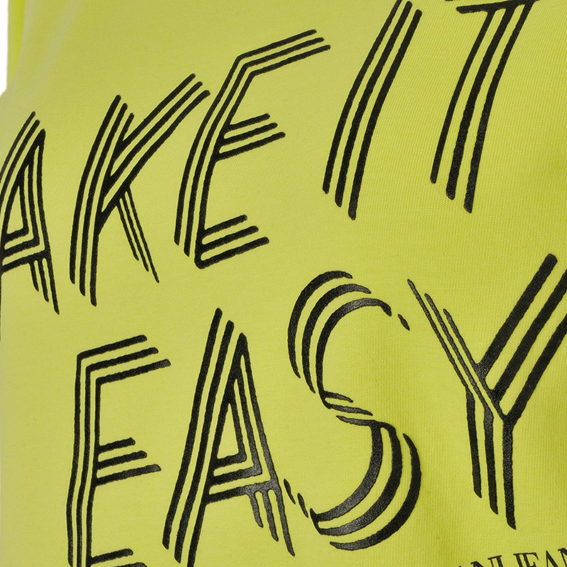 Armani Jeans Logo Printed Pattern T-shirt In Yellow