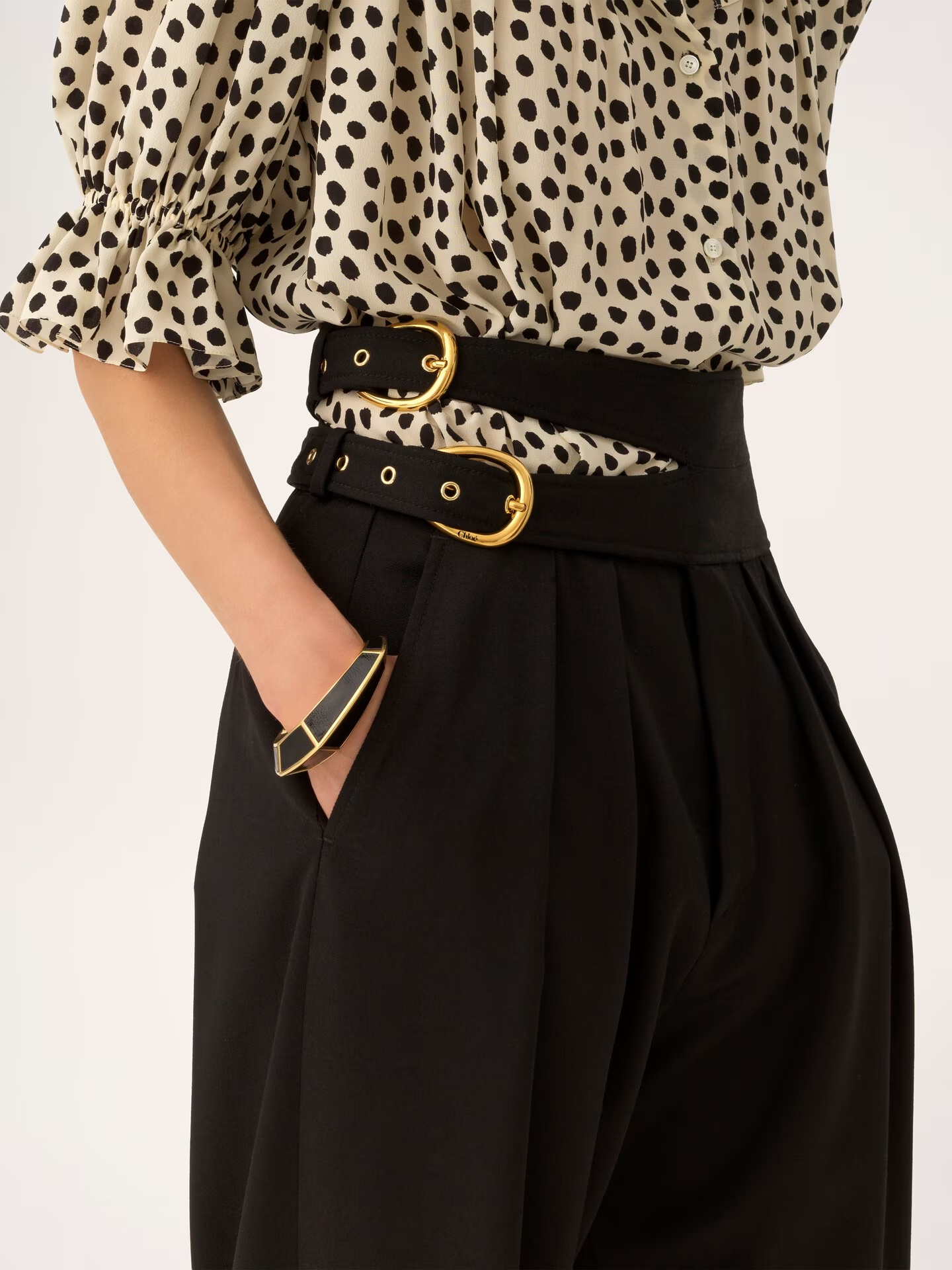 Chloé High-waisted Tailored Trousers In Black