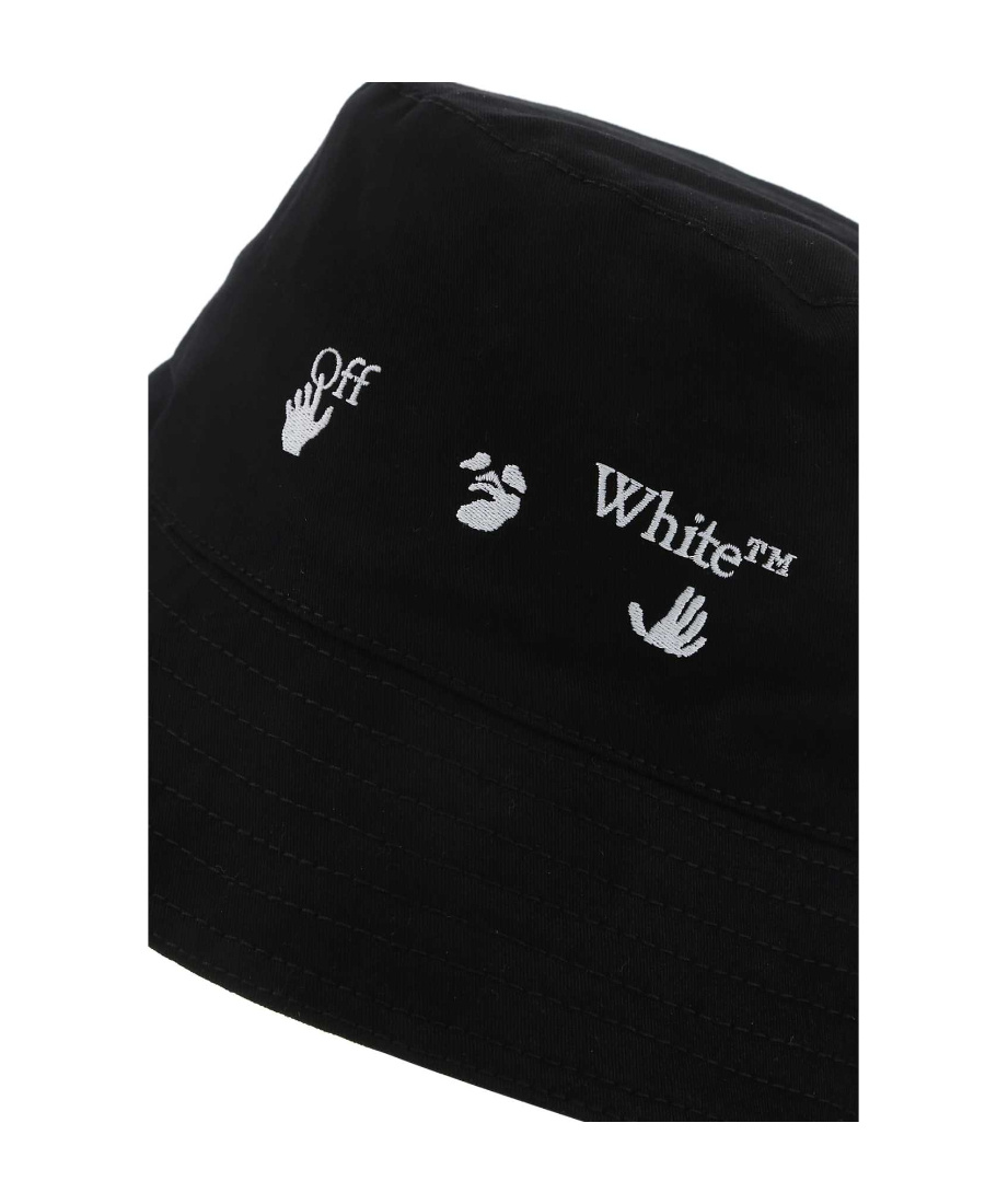 Off-white Swimming Man-logo Bucket Hat In Black