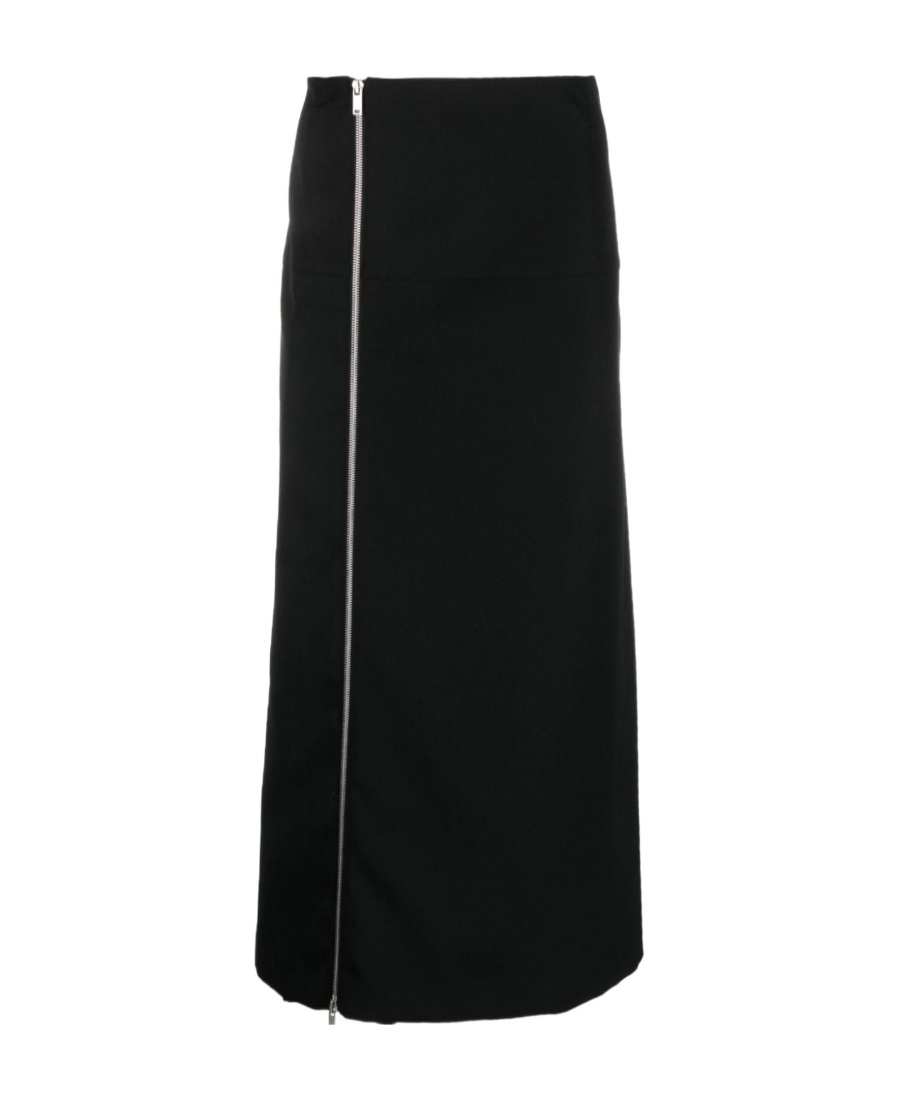 Jil Sander Zipper Skirt In Black