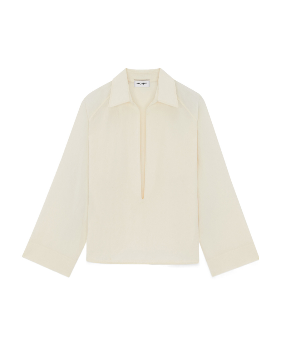 Saint Laurent Vareuse Long In White