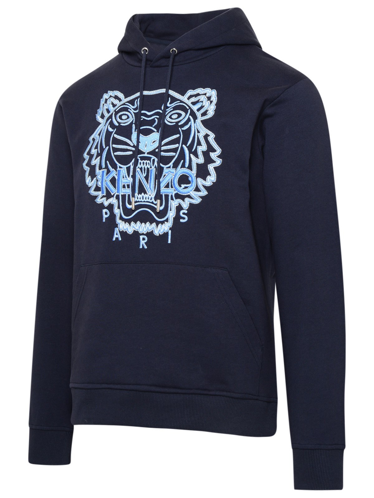 Kenzo Tiger Head-motif Cotton Hoodie In Black