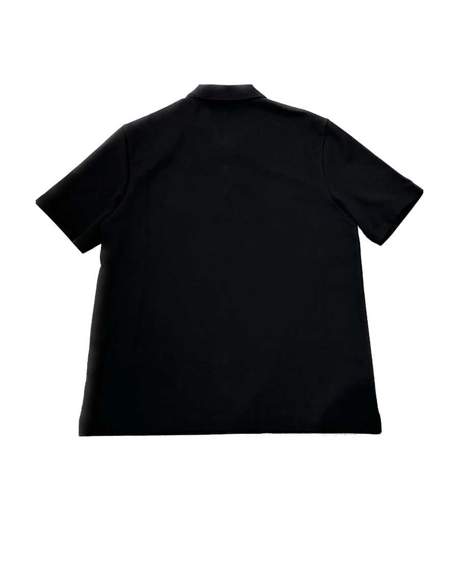Moncler Logo Short-sleeved Polo Shirt In Black