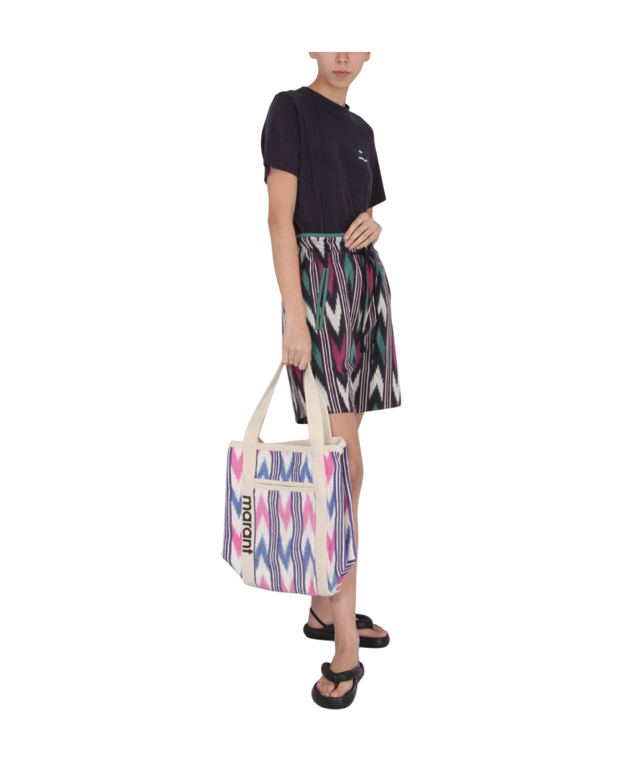 Shop Isabel Marant Étoile Zigzag-print High-waisted Shorts In Multicolor
