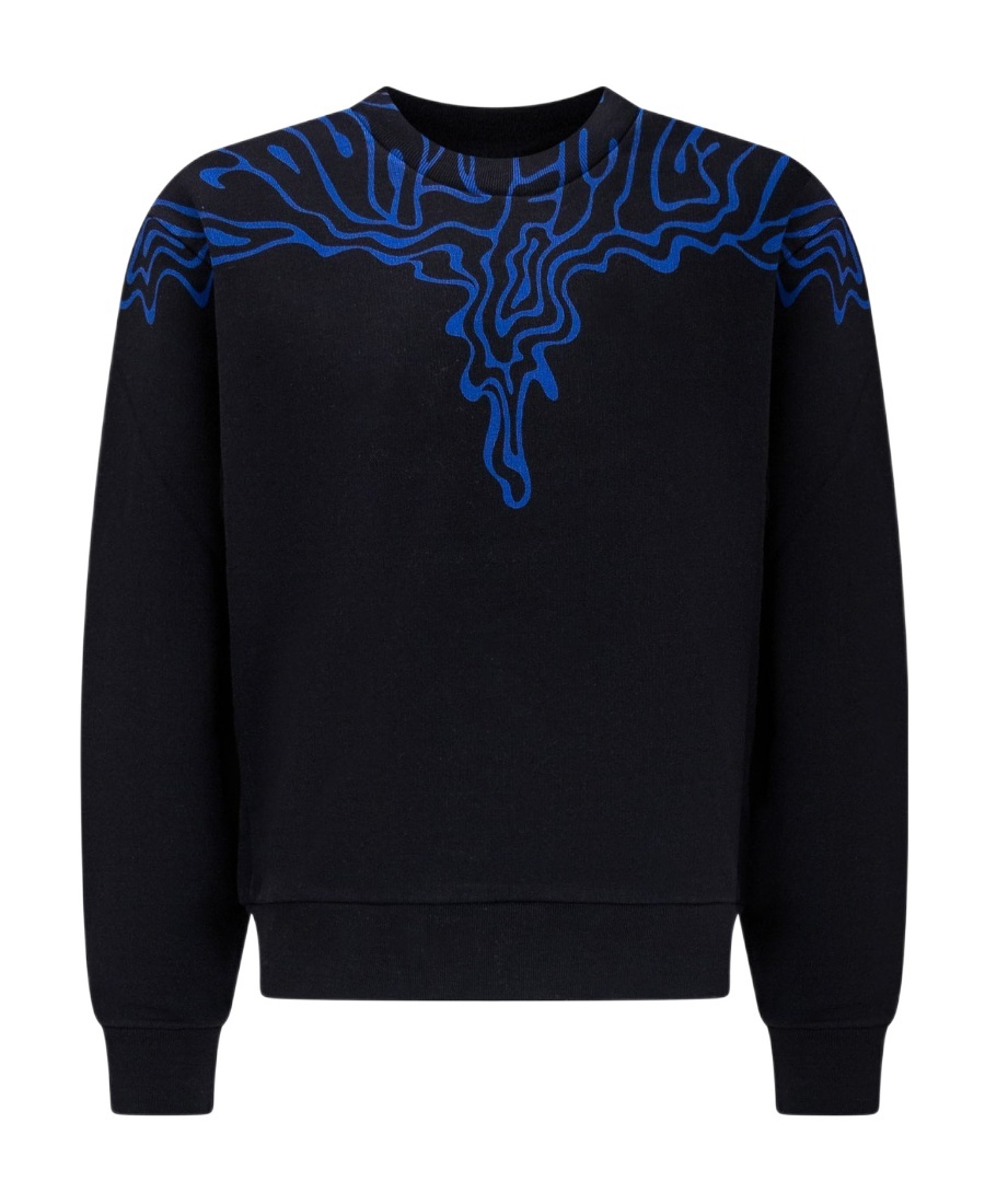 Marcelo Burlon County Of Milan Fluid Wings Cotton Sweatshirt In Black