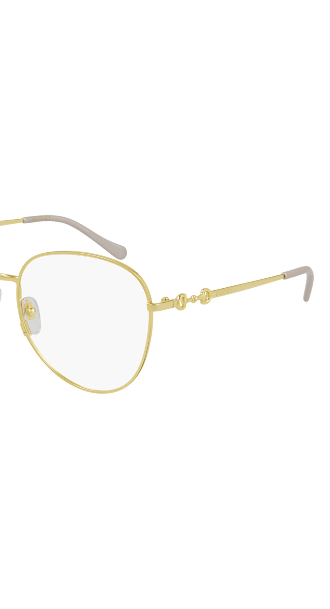 Gucci Horsebit-detail Round-frame Glasses In White